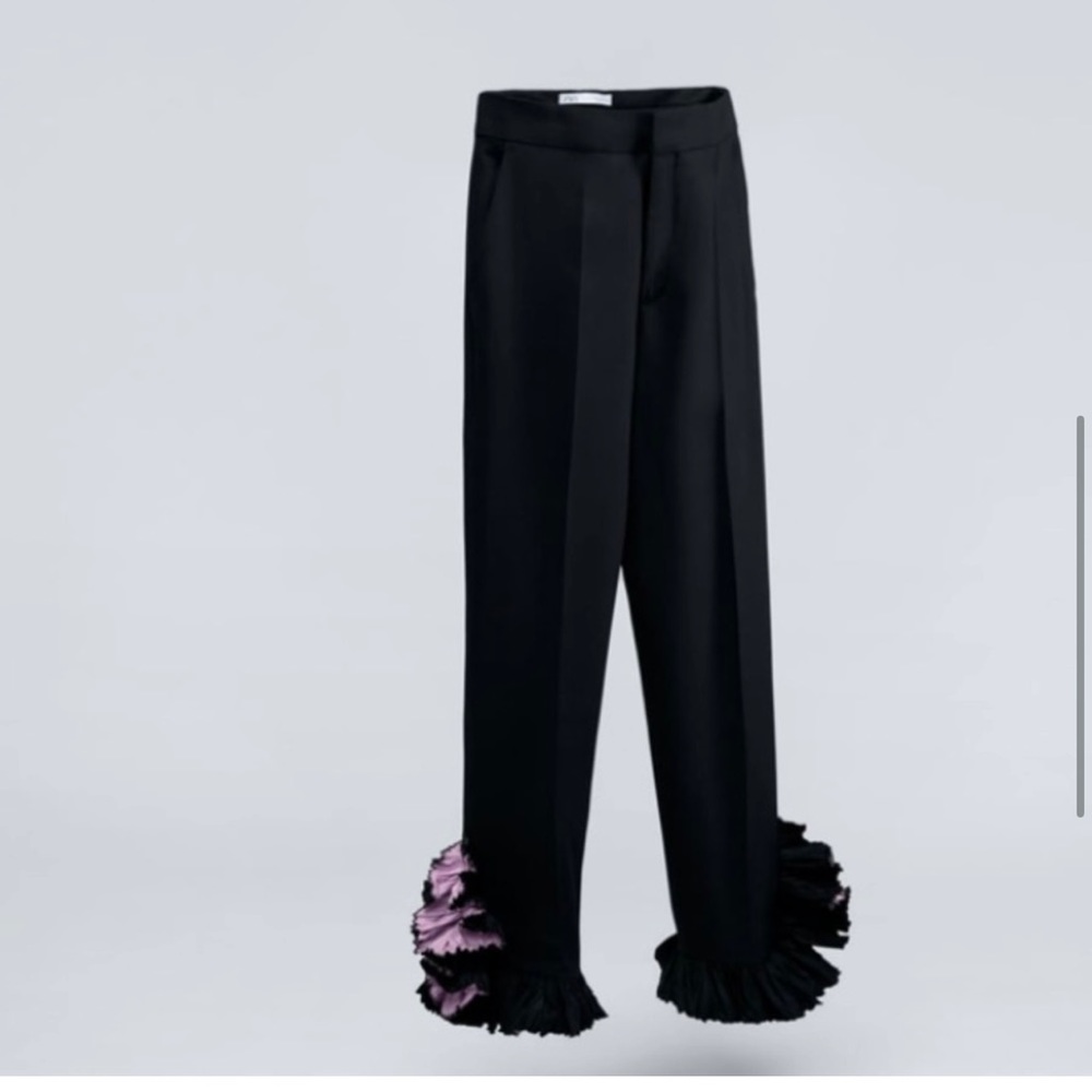 Zara Ruffled Hem Pants - Picture 6 of 6